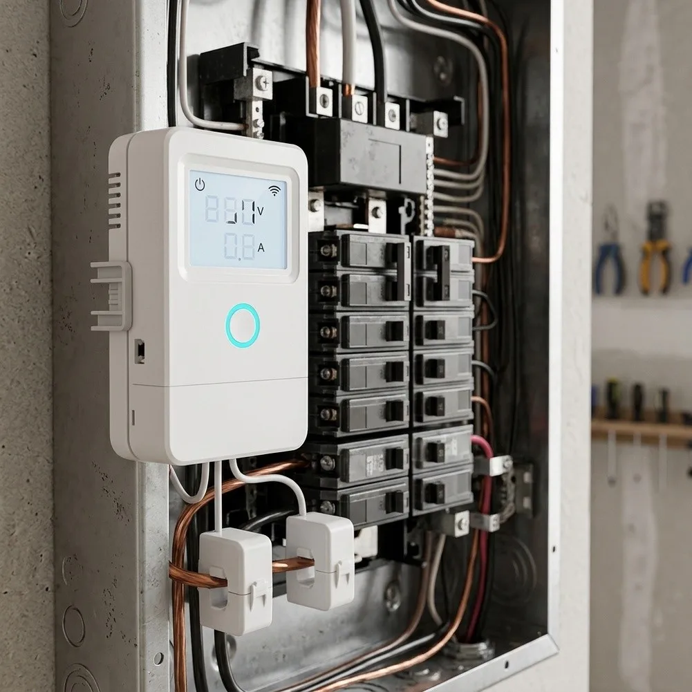 For Tuya-Enabled WiFi Energy Monitor for EleFor CTrical Panel Use 3x 80A For CT Clamps Real-Time Voltage Current Tracking