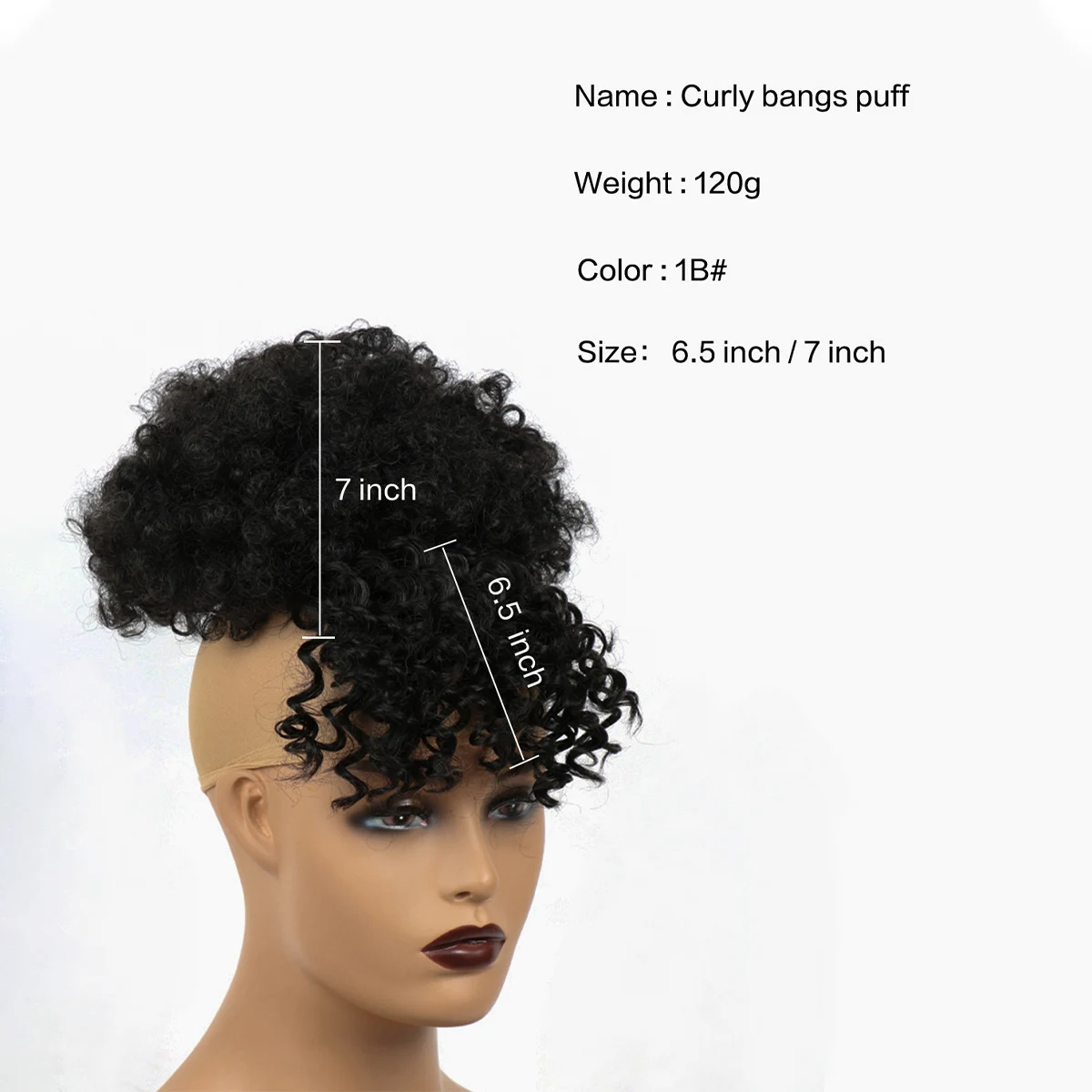 Afro Puff Drawstring Ponytail with Bangs