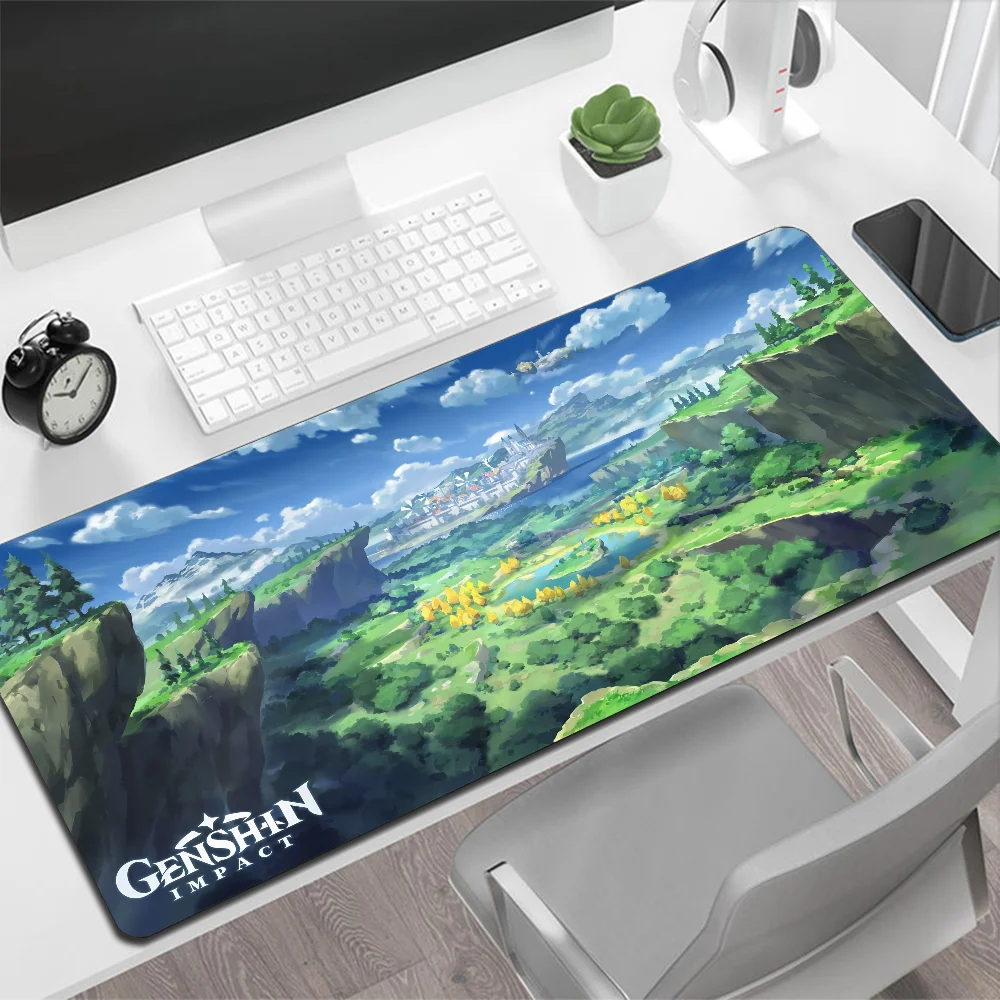 Tapis de souris Genshin Impact Landscape, grand tapis de souris, PC Gamer, ordinateur, polymères, grand, média, clavier, bureau