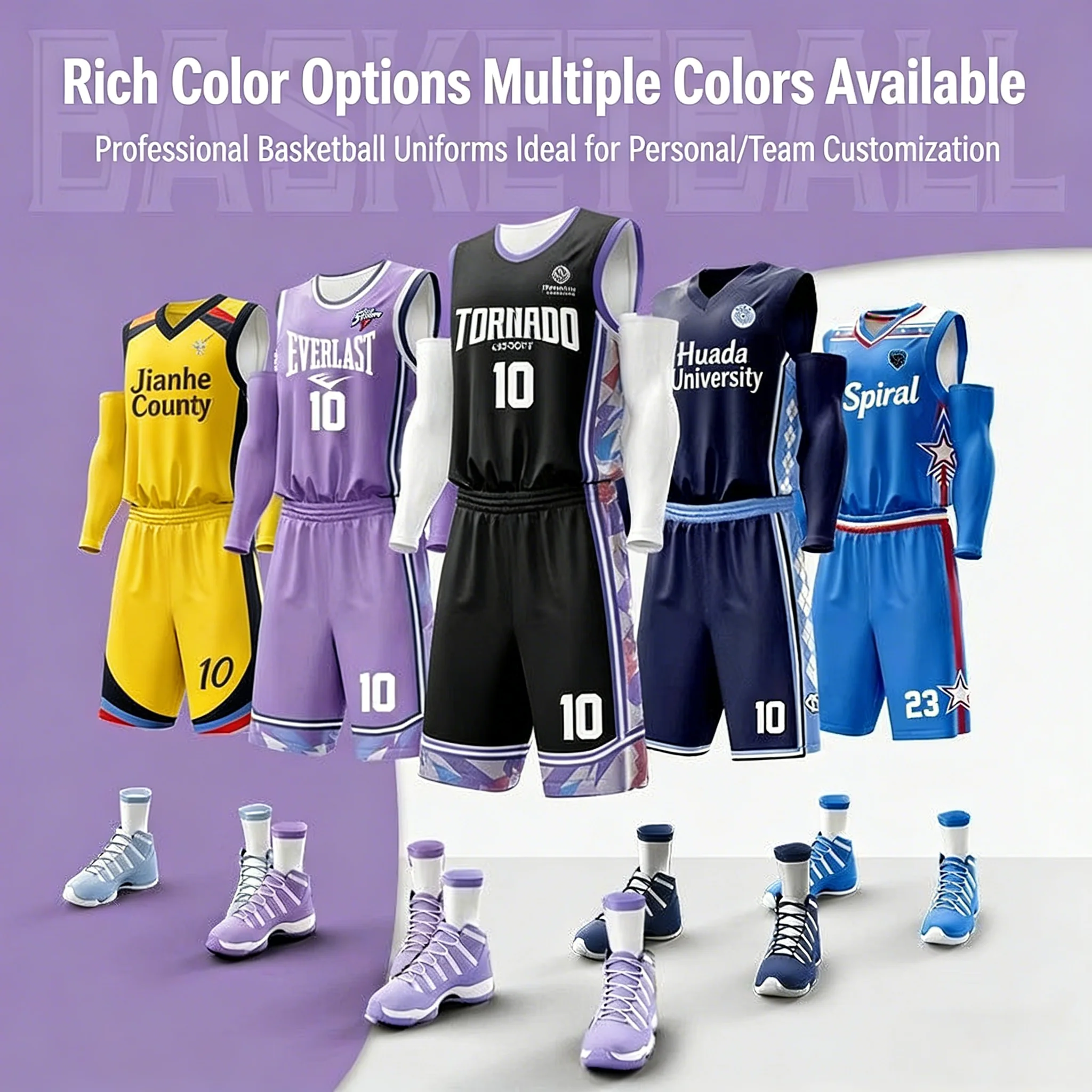 

Customized basketball training suit set factory men's and women's breathable basketball suit team basketball training suit set