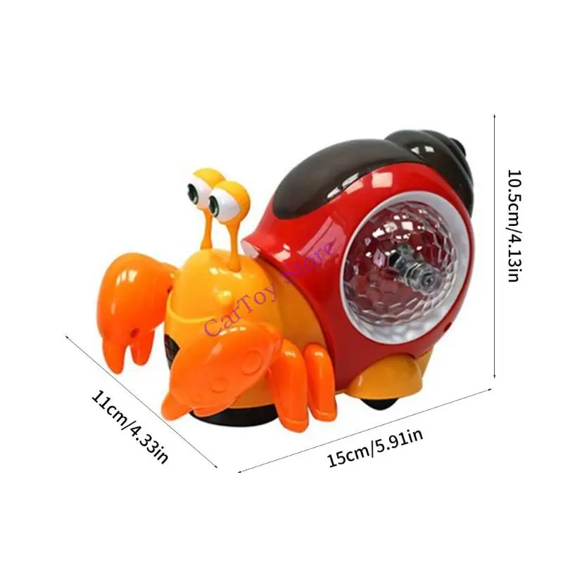 

Автоматический движущийся рак-отшельник, электрическая игрушка для животных со световым дисплеем, музыкальная игрушка для детей,