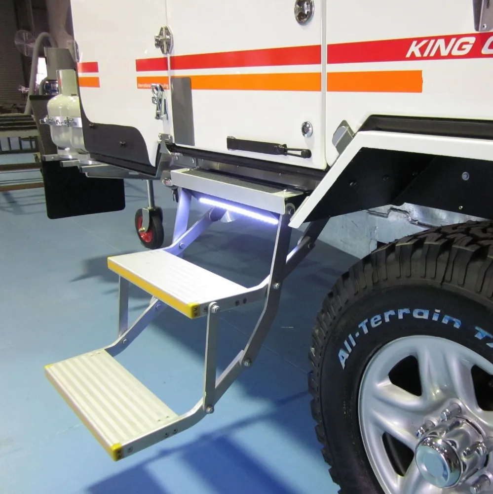 Electric Folding RV Camper Step Aluminum Alloy Side Fold Step For Van Trailer Motorhome Truck Caravan Load Capacity 200kg