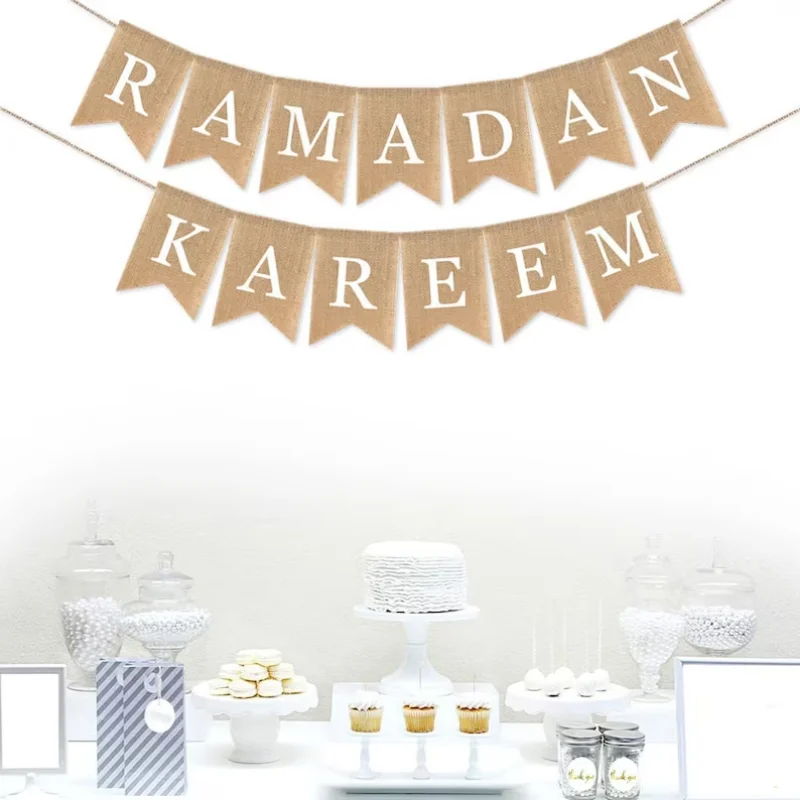 Maak je mantel of open haard uit met deze 2-pack Ramadan Kareem Banner Ramadan Party Decor Supplies 2025