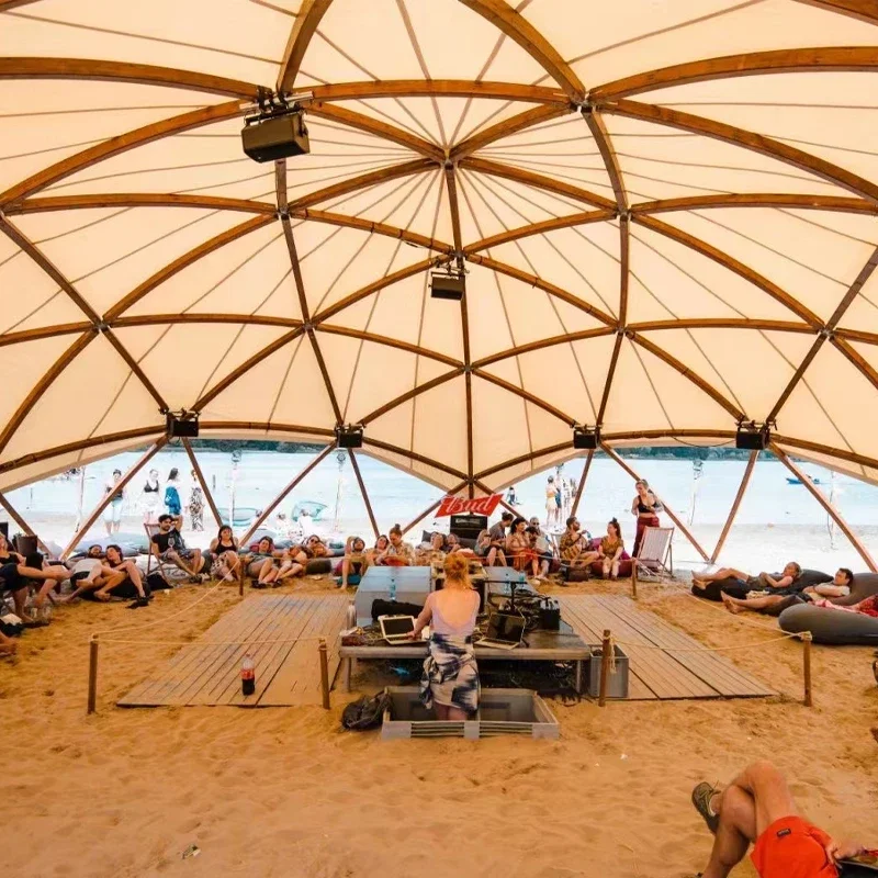 Large domed tent, outdoor bistro, huge spherical tent