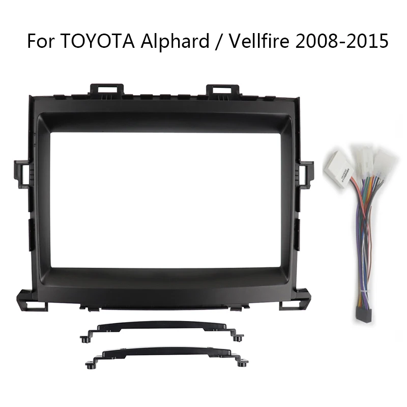 Android Car Radio Frame Kit For TOYOTA Alphard Vellfire 2008-2015 Auto Stereo Center Console Holder Fascia Trim Bezel Faceplate