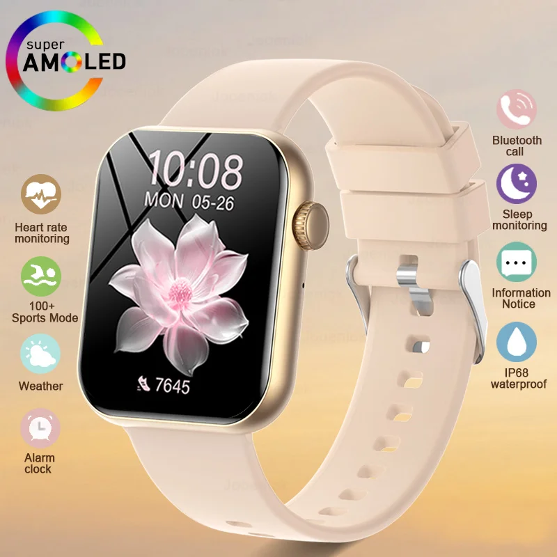 

2025Новые умные часы с Bluetooth-вызовом, полный сенсорный экран, водонепроницаемые часы с пульсометром, спортивный браслет, умные часы для женщин, Android iOS