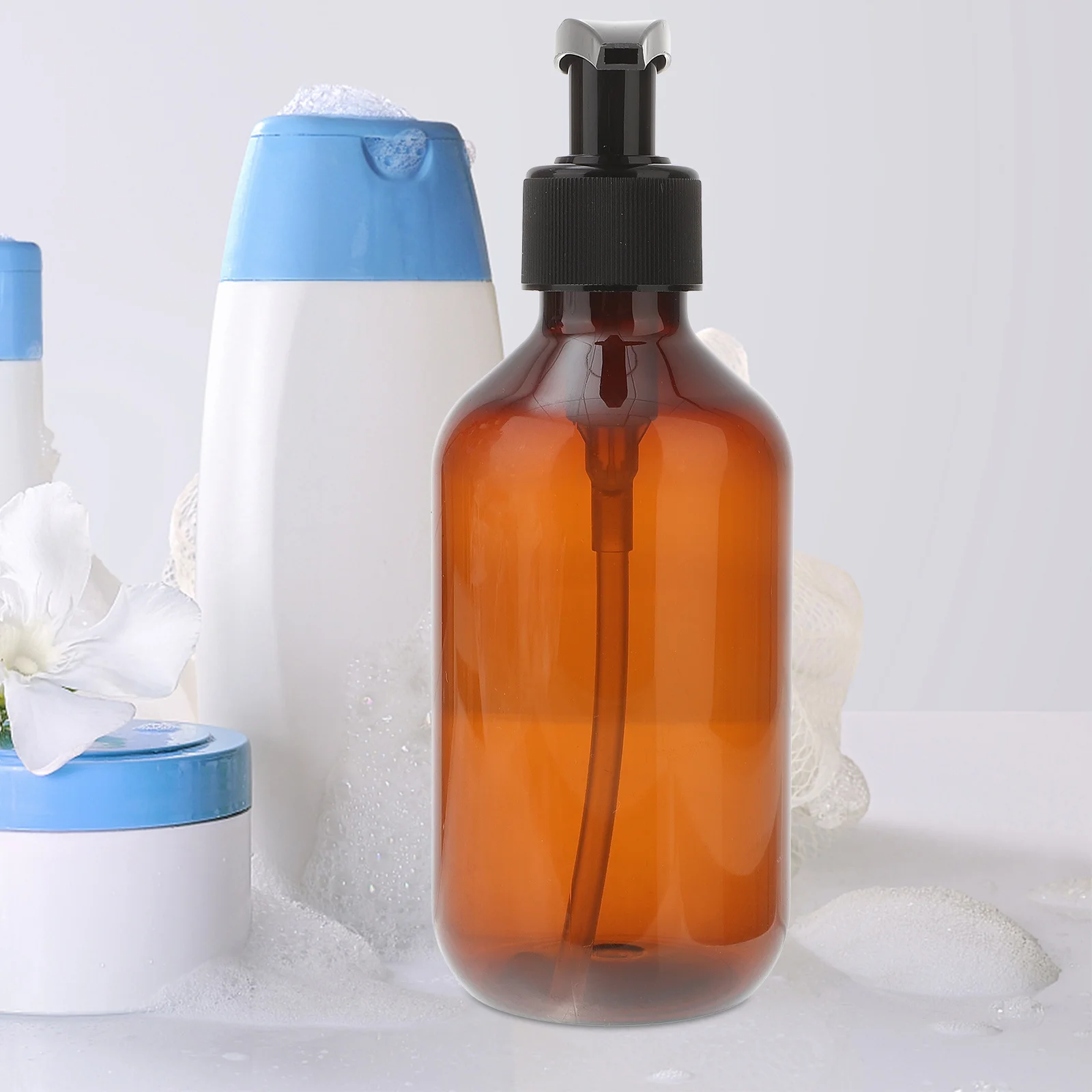 

5Pcs Shampoo Bottles Plastic Empty Refillable Portable Makeup Foam Pump Press Bottles for Travel Lotion Shampoo Conditioner