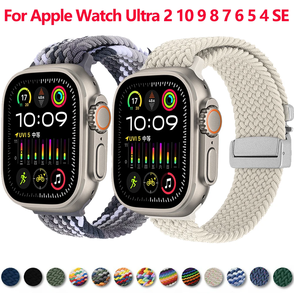 

Parachute Nylon Strap for Apple Watch 10 46mm 42mm/Ultra 2 49mm Bracelet for iWatch series 9 8 7 6 5 SE 45mm 44mm 41mm 40mm Band