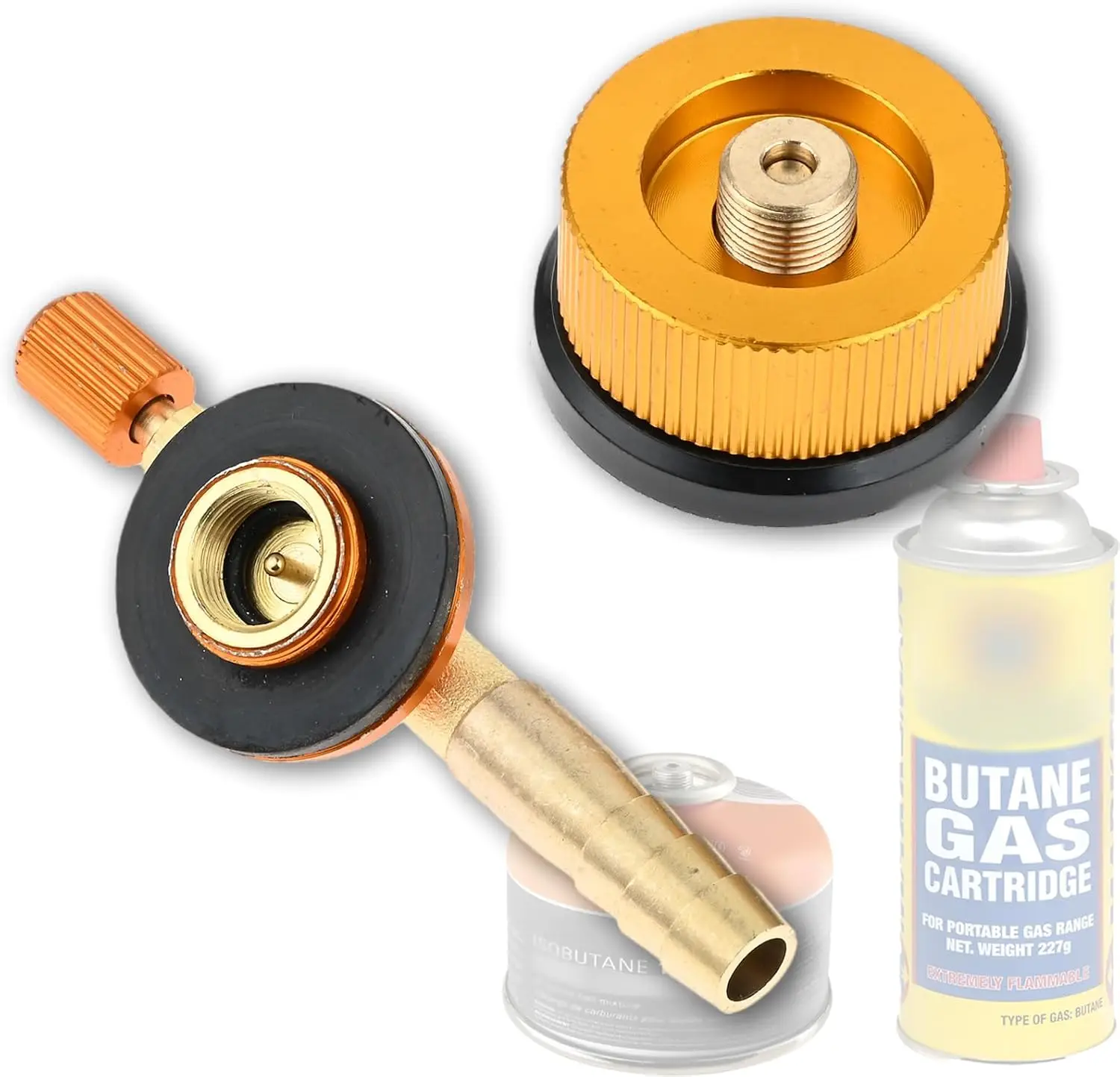 2 قطعة موقد للتخييم علبة الوقود الغاز محول مجموعة علبة عبوة محول ث/MSF-1a و EN417 صمام ليندال 8 مللي متر منفذ بارب #1