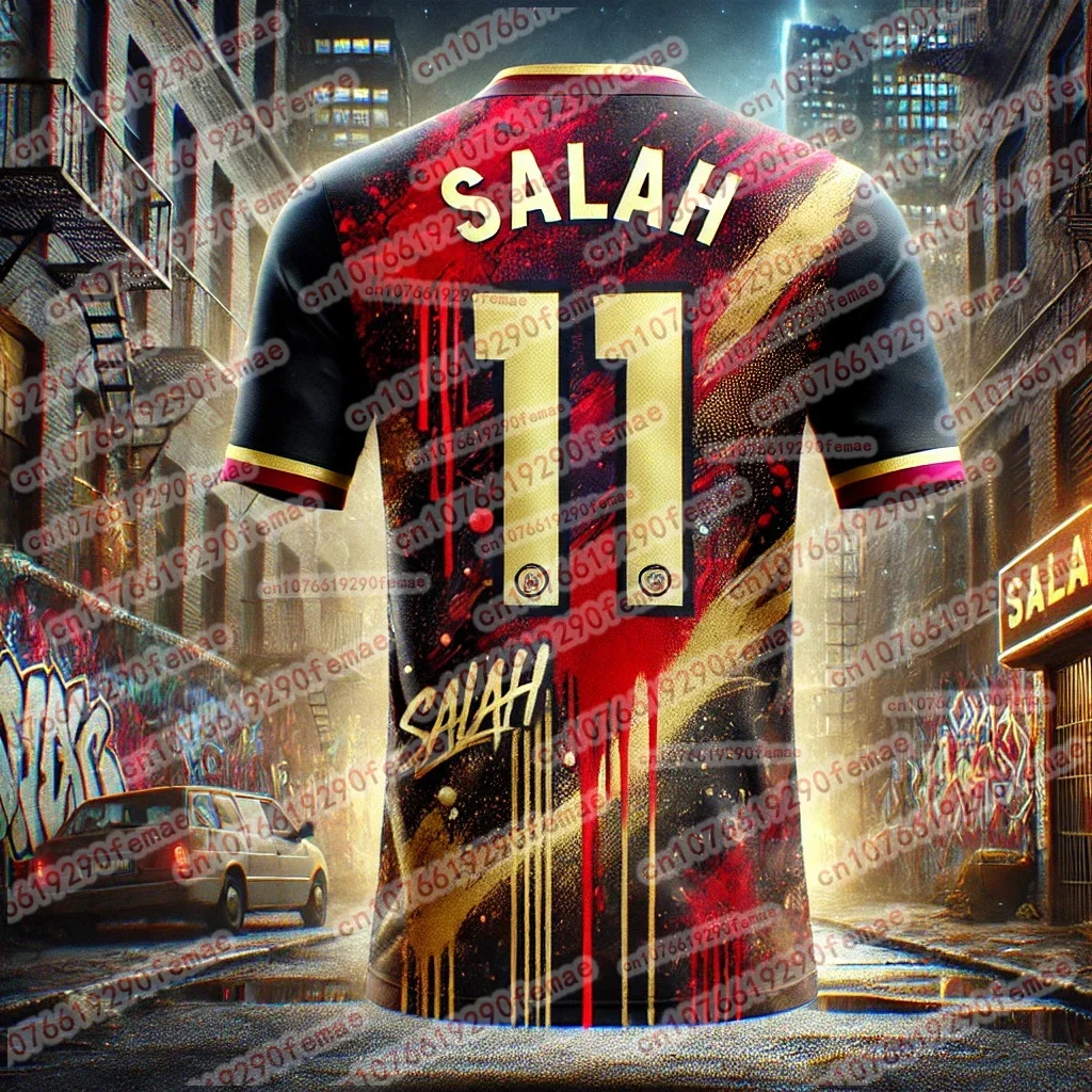 

Fashion New Graffiti Board Salah Printed Pattern Men's Fan Commemorative T-shirt Daily Outdoor Sports Comfortable Jersey