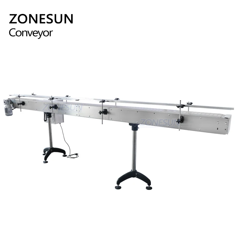 ZONESUN ZS-CB150 التلقائي مخصص 2 متر طول سلسلة الحزام الناقل لخط الإنتاج
