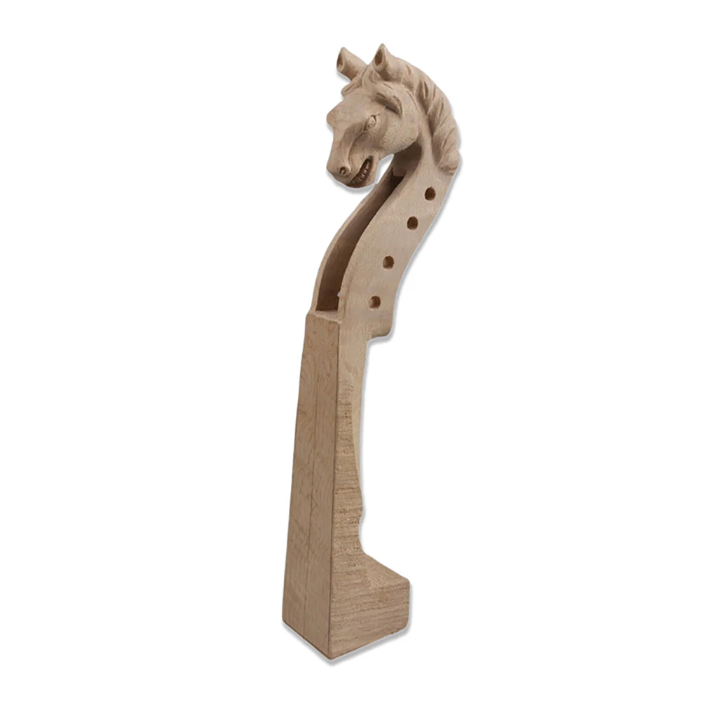 4 string Violin Neck 4/4 fine natural maple violin Pure Hand Carved Horse Unique shape Replacement Violin Accessory