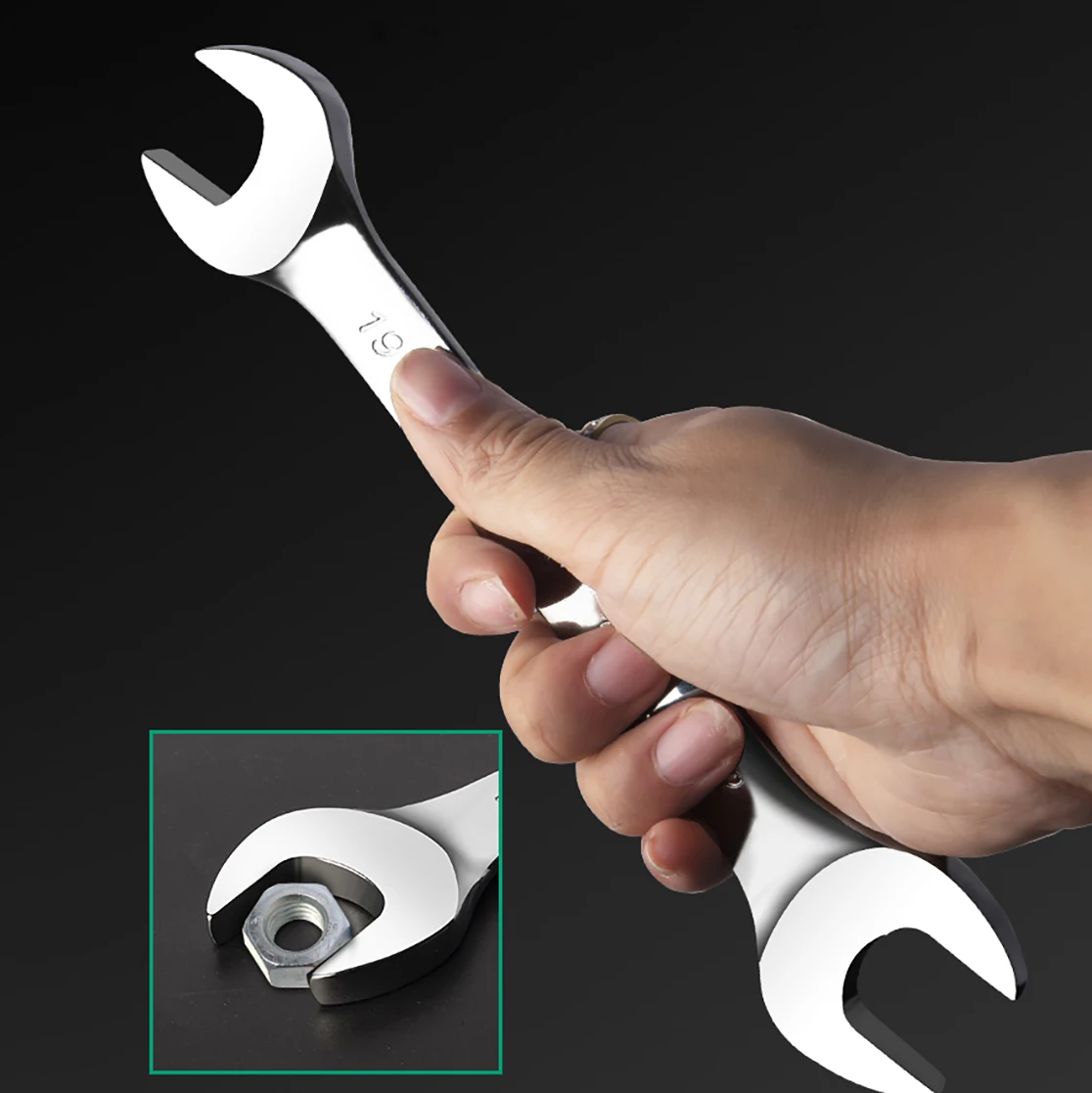 Open End Wrench Tool 5.5-24mm Multi-function Mirror Dual Headed Spanner Set for Hex Nuts Bicycle Car Repair Hand Tools