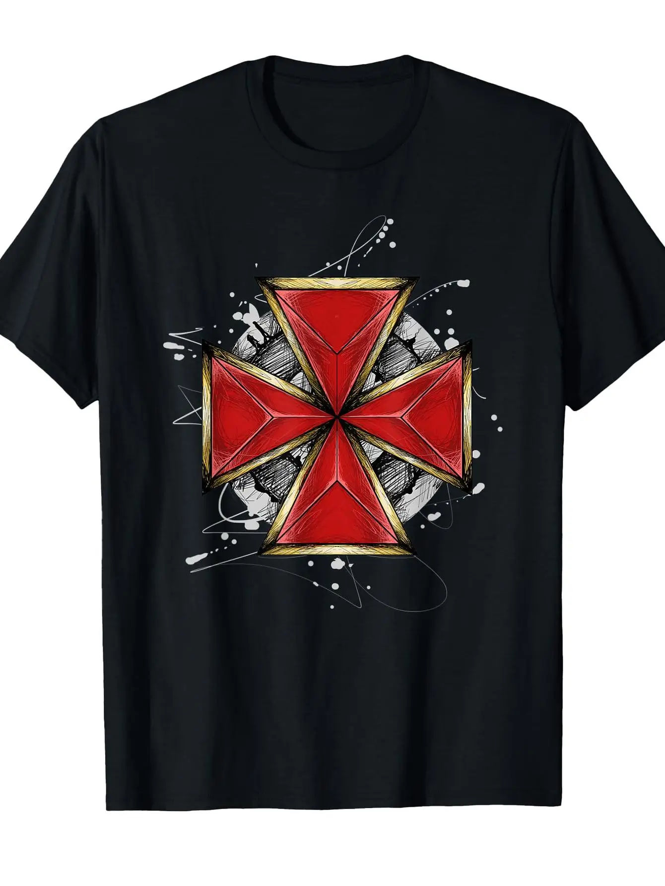 Knights Templar Cross T-Shirt 100% Cotton O-Neck Short Sleeve Summer Casual Mens T-shirt Streetwear