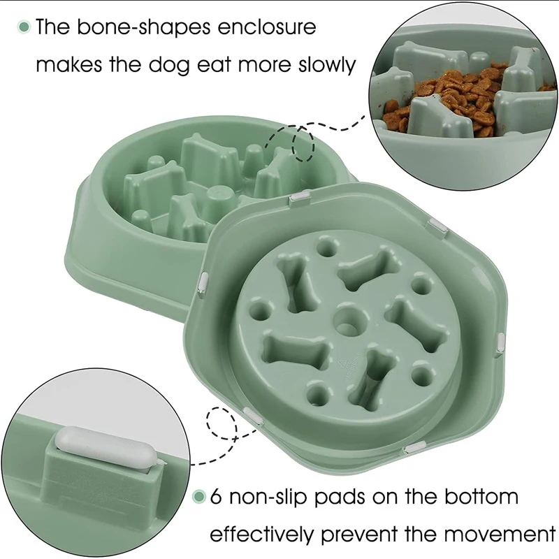 Gamelle anti-étouffement pour chien, bols à alimentation lente, plats anti-brûlure pour animaux de compagnie, bols puzzle pour petits et moyens