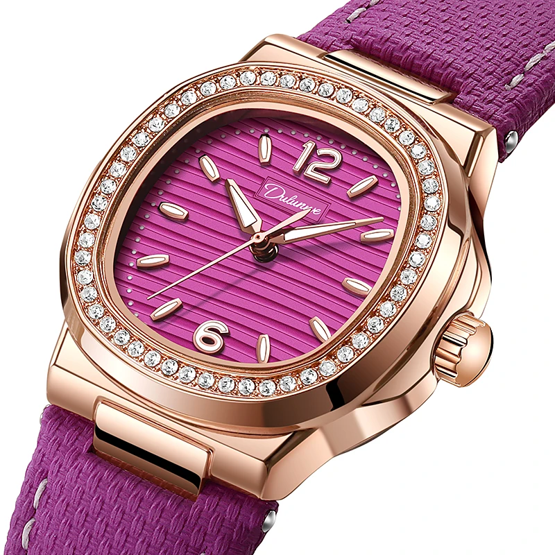 Nautilus Ladies' Mechanical Watch with Steel Strap, High-Quality Luxury, Dulunwe Diamond-Set Wristwatch, a Gift for Women