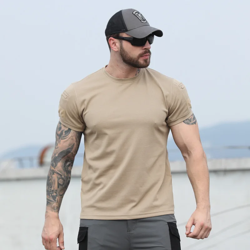 Hiking T-Shirt For Man 2024 New Summer Quick-Dry Crew Neck Short Sleeve Running Training Fitness High Quality Designer Brand