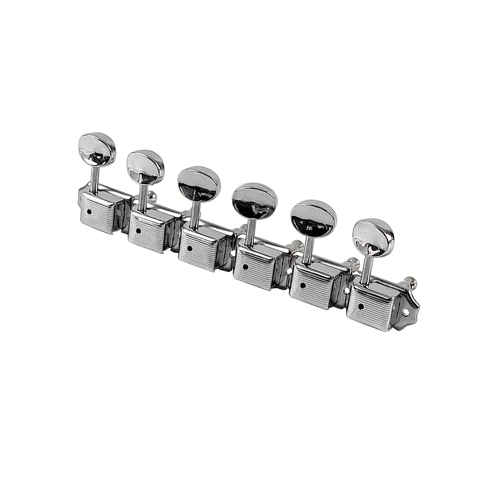 6 Inline Vintage Guitar Tuners Tuning Pegs Keys Machine Heads Set for Electric Guitar Chrome
