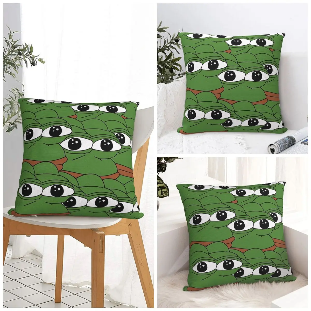 Pillow Cover Fancy Pepes Frog Design Cushion Cover Funny Pillow Case For Office Car Home Decorative Pillowcases