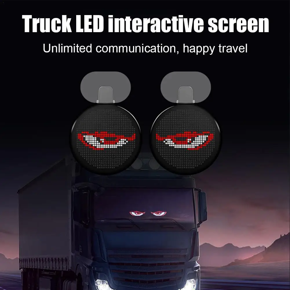 

Led Decorative Pixel Screen Diy Animation Eyes Car Windshield Signal Tips Warning Display Screen APP Auto Multimedia Player