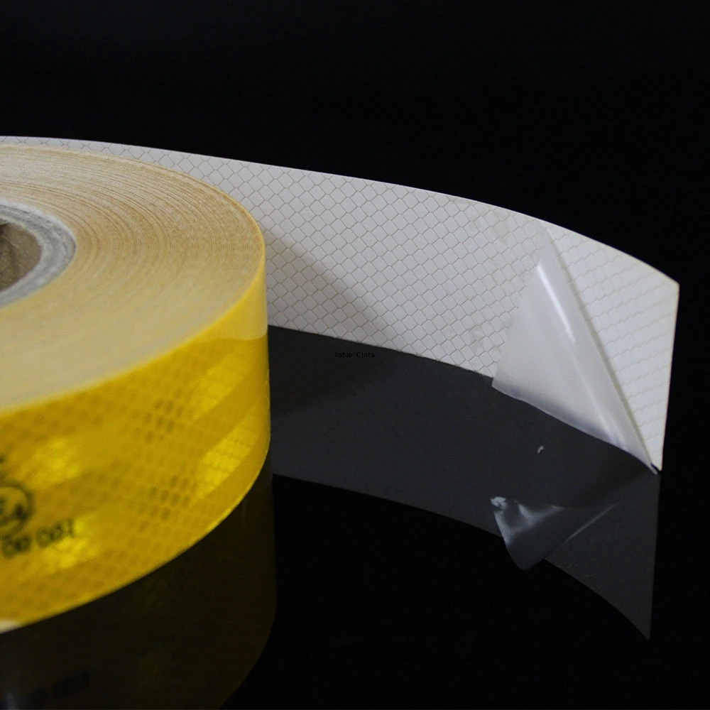 DIY 5CM*5M Yellow Diamond Grade Reflective Car Stickers ECE 104R Waterproof Strong Self-Adhesive Tape Reflectors Film For Trucks