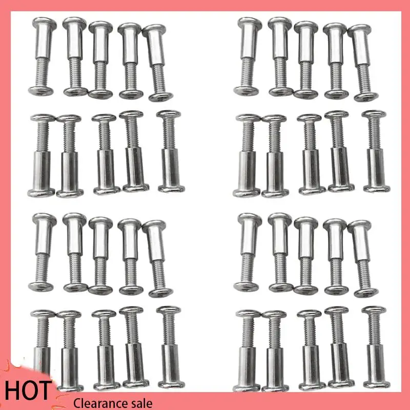 A88Z 80 Pcs Screw Post Fit For 5/16Inch(8Mm) Hole Dia Male M6x20mm Female M6x18mm Belt Buckle Binding Bolts Leather Fastener