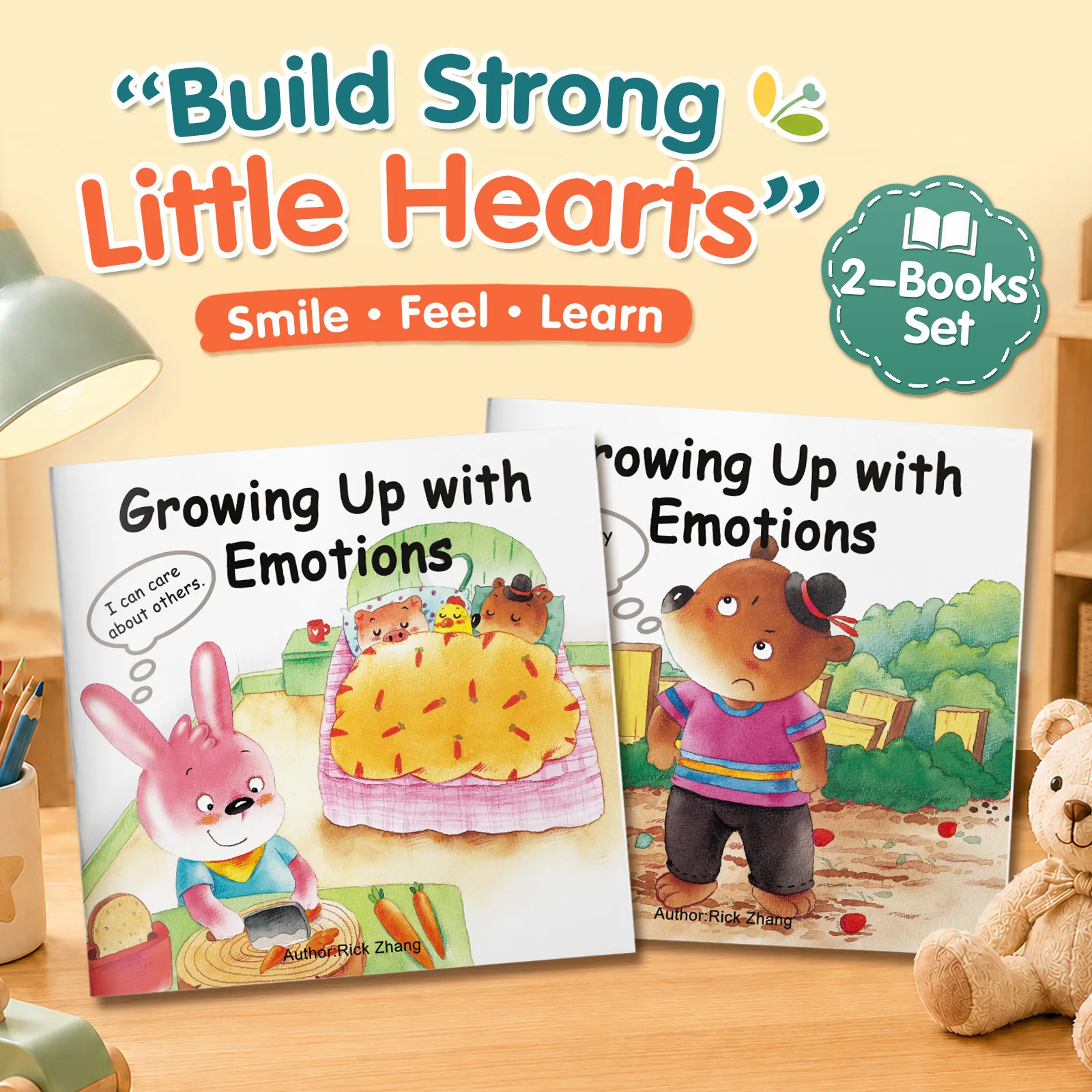 Growing Up with Emotions 2-Book Set for Kids: Picture Books About Caring for Others, Anger Management, Emotional Regulation