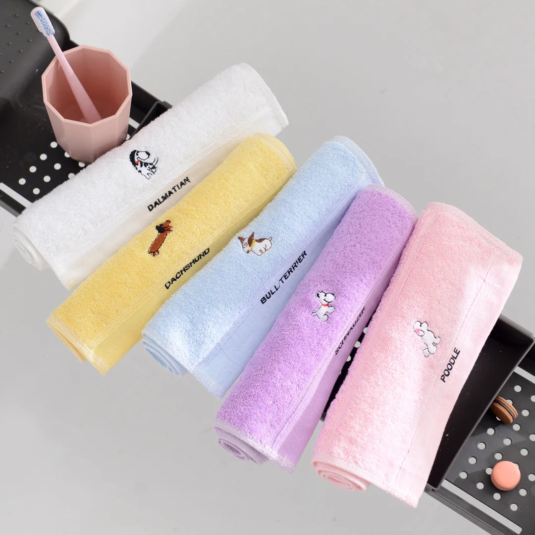 Baby cotton towel baby cartoon face wash towel baby baby household towel absorbent 100% cotton child towel