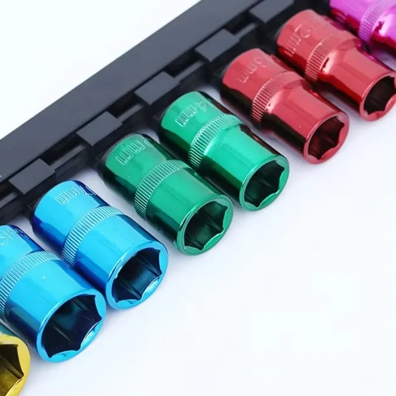 

2025 hot sale MAXPOWER 10 Pc 1/4 in 3/8in 1/2" 6PT Drive Metric Color Coded Socket Set