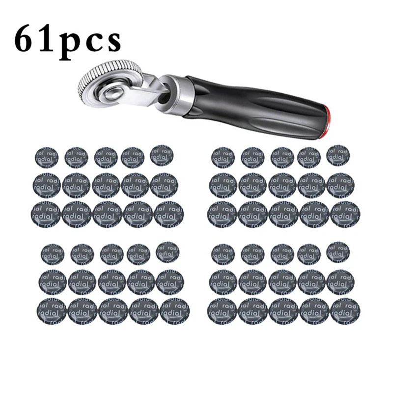 61Pcs General Car Motorcycle Tyre Tire Repair Rubber Glues Patch Tool Packet 32MM 42MM 58MM For Radial Tire