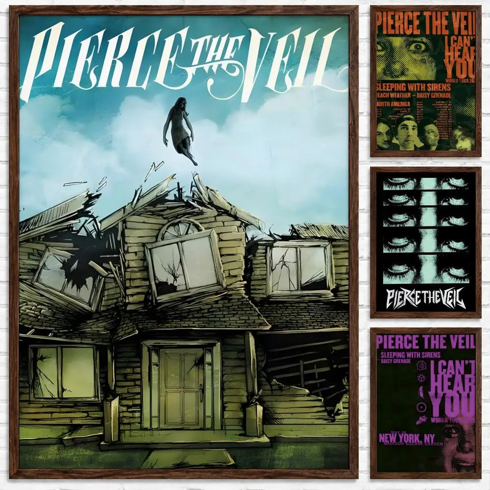 Post-Hardcore Band Pierce The Veil Poster Self-adhesive Waterproof Paper Sticker Art Coffee House Bar Room Wall Decor