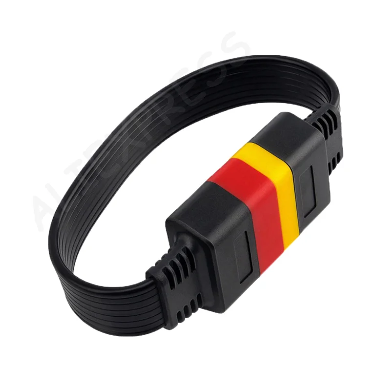 NewOBD2 OBDII Extension Cable Male To Female Connector 16Pin Diagnostic Tool For ELM327 Launch Think Diag Adapter Unbendable