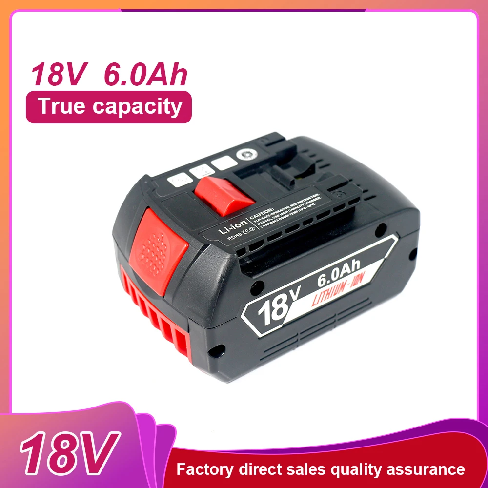 

100% New For Bosch 18V battery, 18V 6Ah 6000mAh backup batteries, Draadloze professional system, BAT609 BAT618 GBA18V80 tool ba