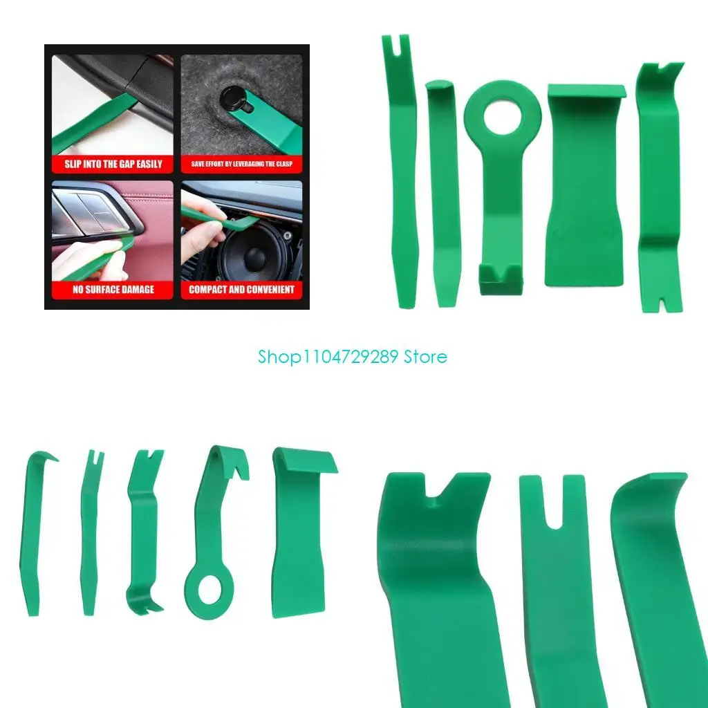 D8KE Vehicle Sound Disassembly Tool Set 5 Piece With Comfort Handle Not Scratch Car Equipment for Hassle Easy Panel Removal