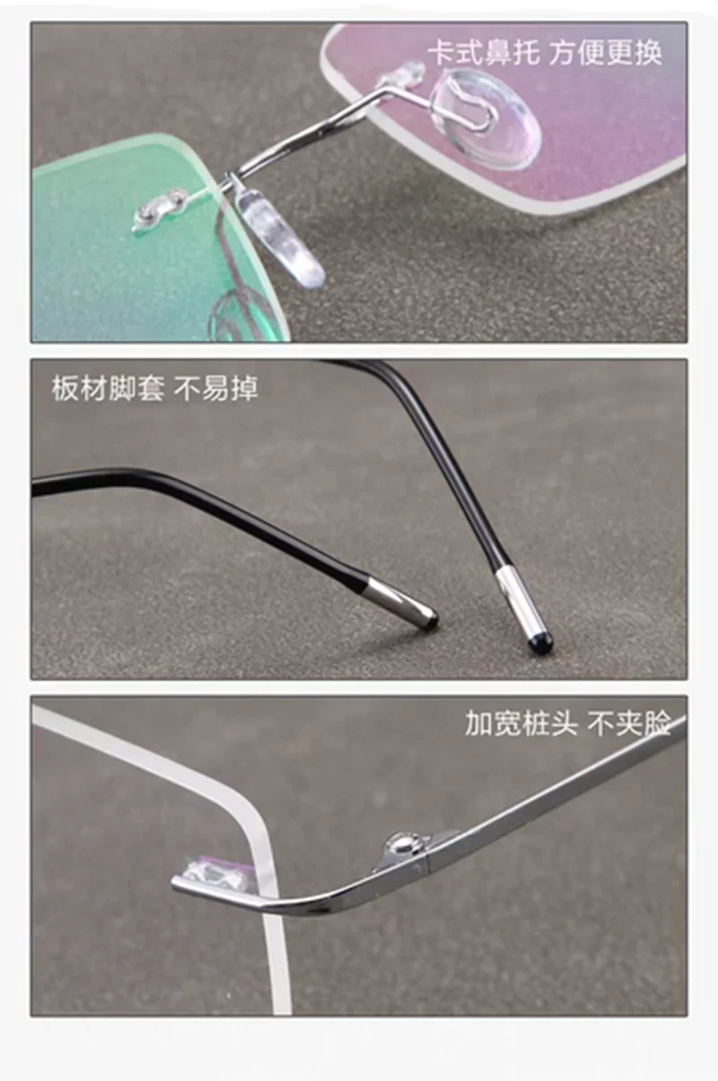 Plus Lesebrille für Herren, randlos, Legierungsrahmen, luxuriöse Presbyopie-Brille, Anti-Blaulicht, Vergrößerungs-Presbyopie-Brille +1,0 1,5 4,0 – Detail 8