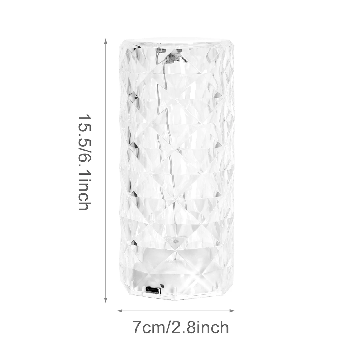 LED Crystal Table Lamp Rose Light Projector Bedside Atmosphere Light 3/16 Color Touch Adjustable Nightlights Diamond Night Light