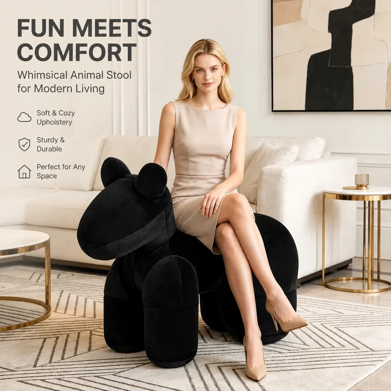 Flannel Animal-Shaped Velvet Chair – Soft, Stylish & Easy-Clean Home Seating for Daily Relaxation