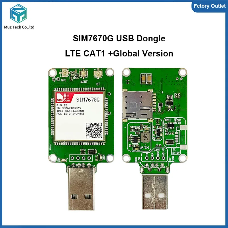 SIM7670G-MNGV SIM7672G-MNGV SIMCOM LTE CAT1 Module 4G USB Dongle Global Band support data+GNSS breakout kit with antenna ﻿