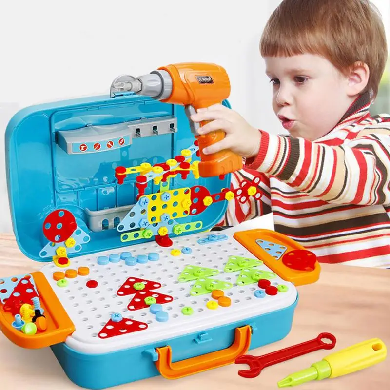 Montessori Children Pretend Play Toys For Boys 3 Years Old Child Driller Games Tool Box Toy Educational Garden Toy For Kids Gift