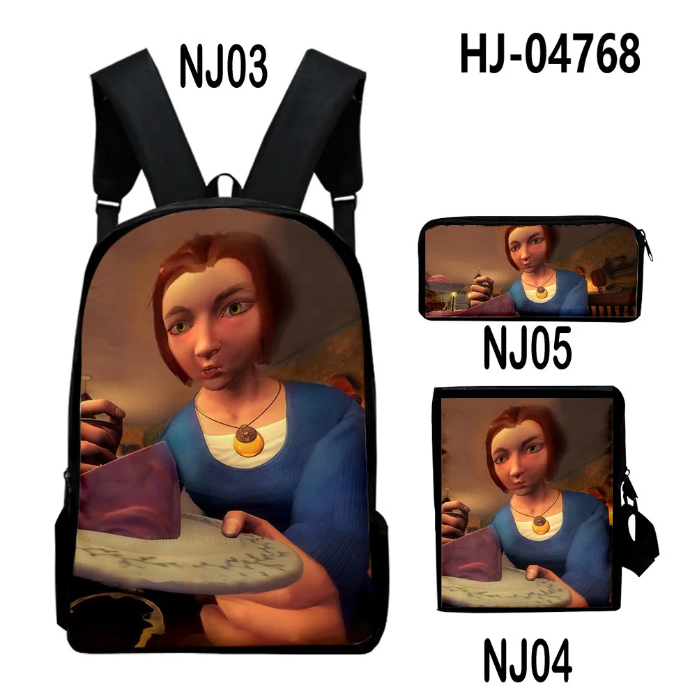Luxury Youthful Harajuku Among the Sleep 3D Print 3pcs/Set Student Travel bags Laptop Daypack Backpack Shoulder Bag Pencil Case