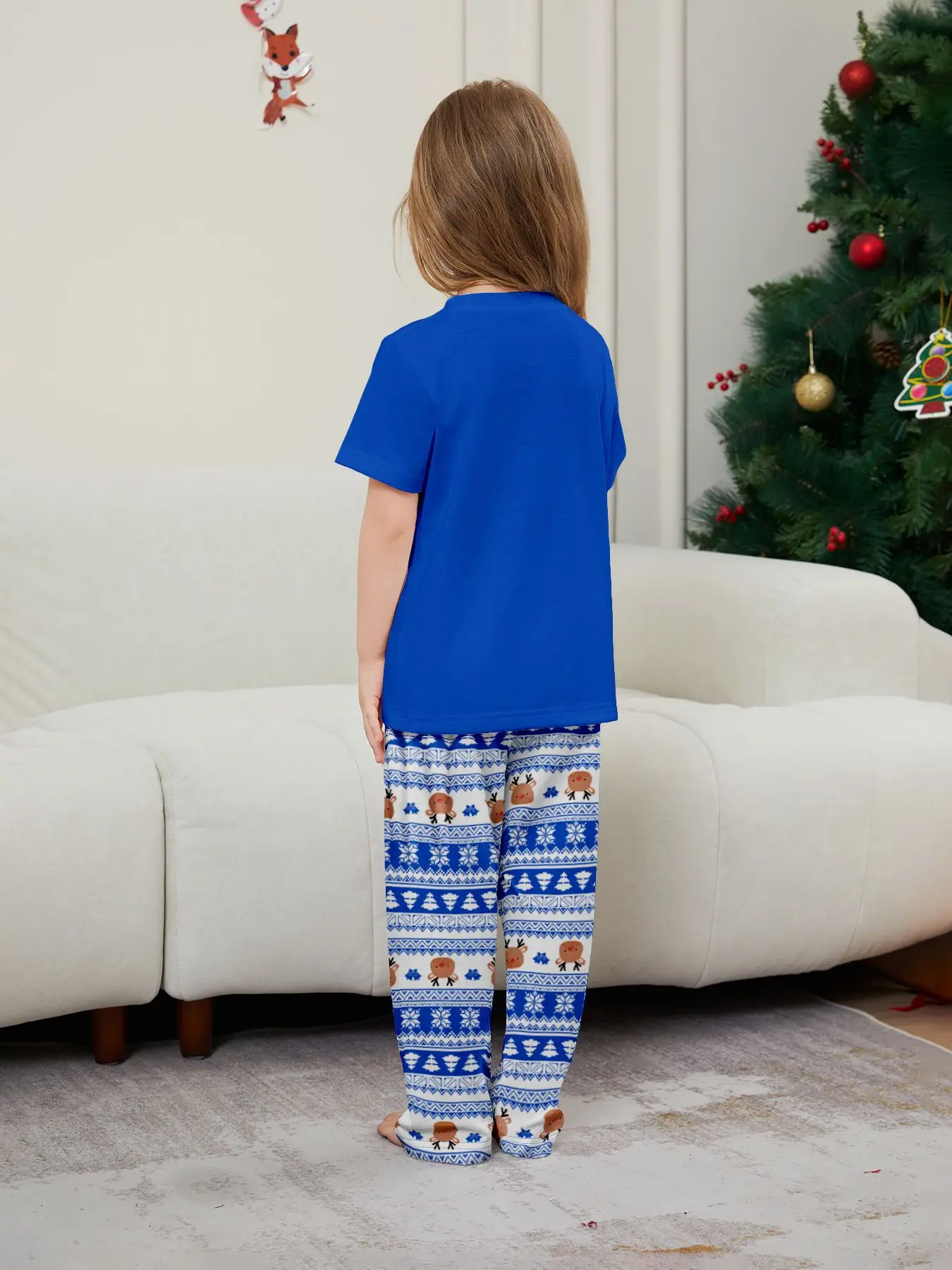 2025 New Christmas short-sleeved Christmas parent-child outfits with cartoon and cute printed home wear,Cristmas Family Pijama