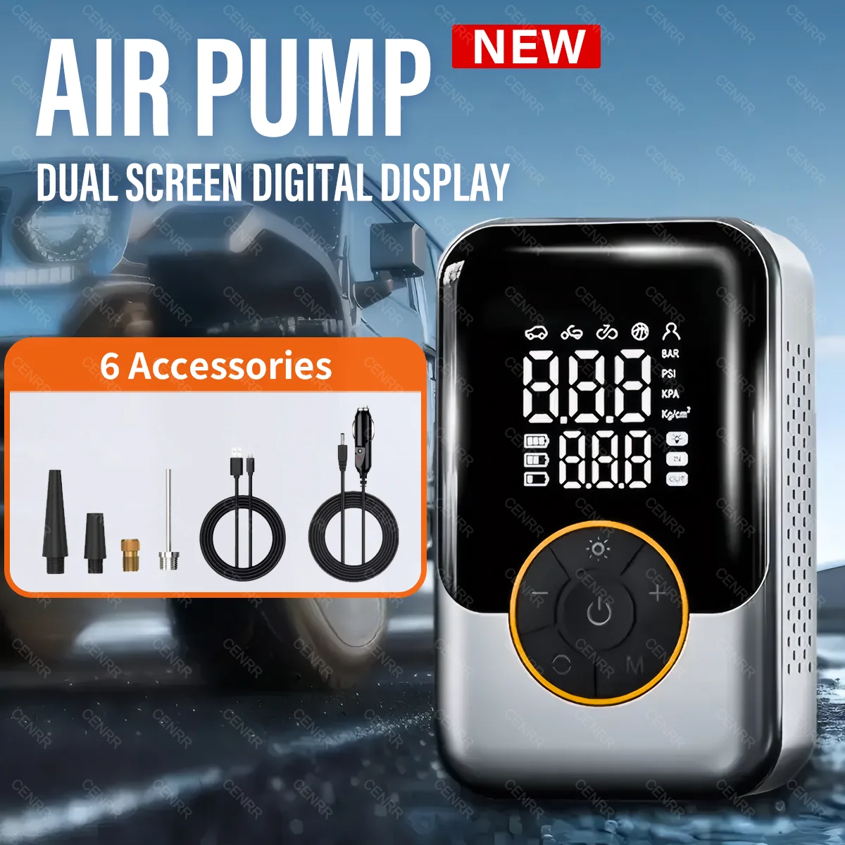 

Wireless Air Pump Electric Portable Air Compressor Car Tire Inflator LCD Display Air Injector For Bike Car Motorcycle Tyre Ball