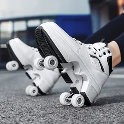 Deformation Parkour Shoes Four Wheels Rounds Of Running Shoes 2022 Casual Sneakers Unisex Deform Roller Shoes Skating