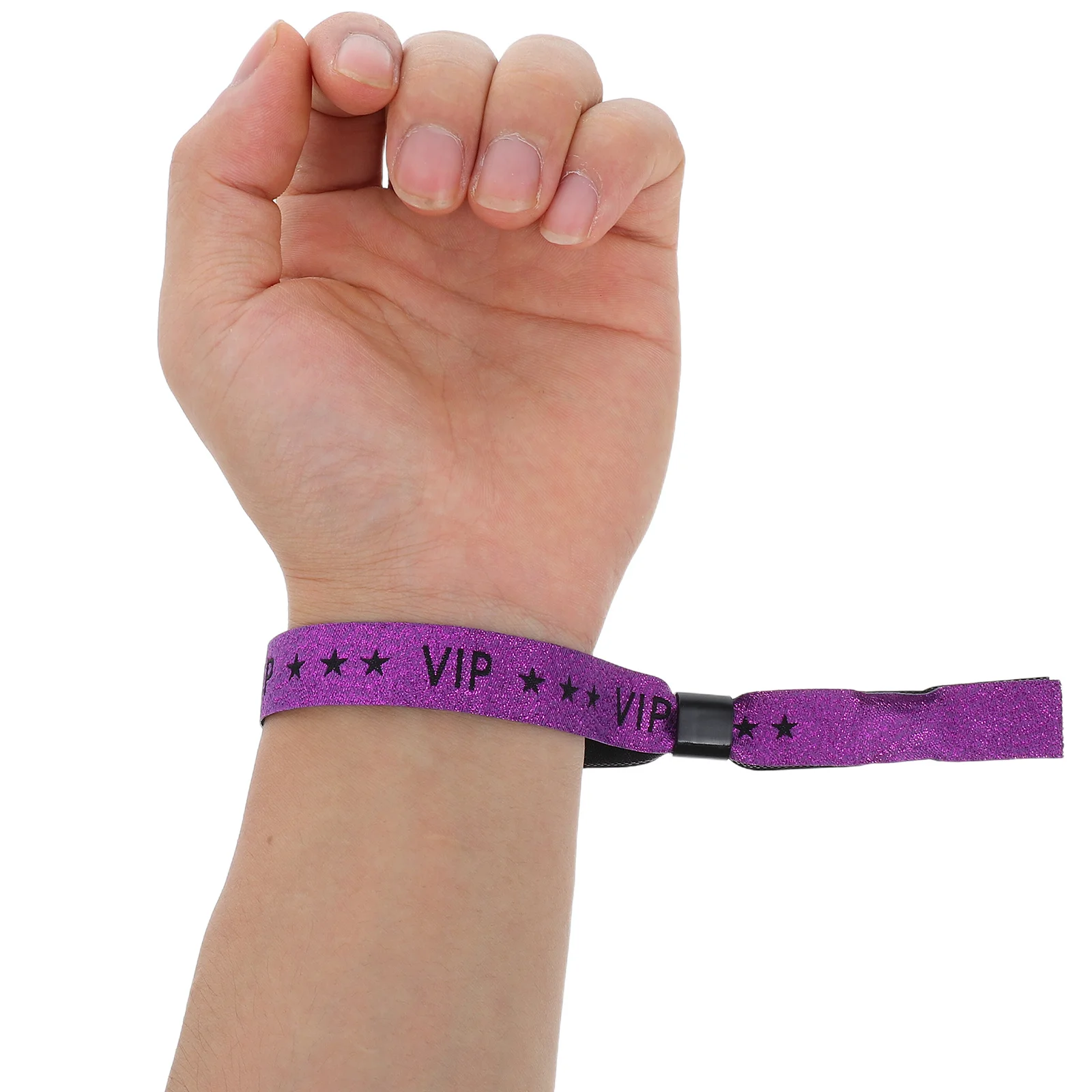 Braccialetti VIP da 20 pezzi viola impermeabili per feste, concerti, festival, eventi, ammissione, fasce di identificazione in tessuto stampate