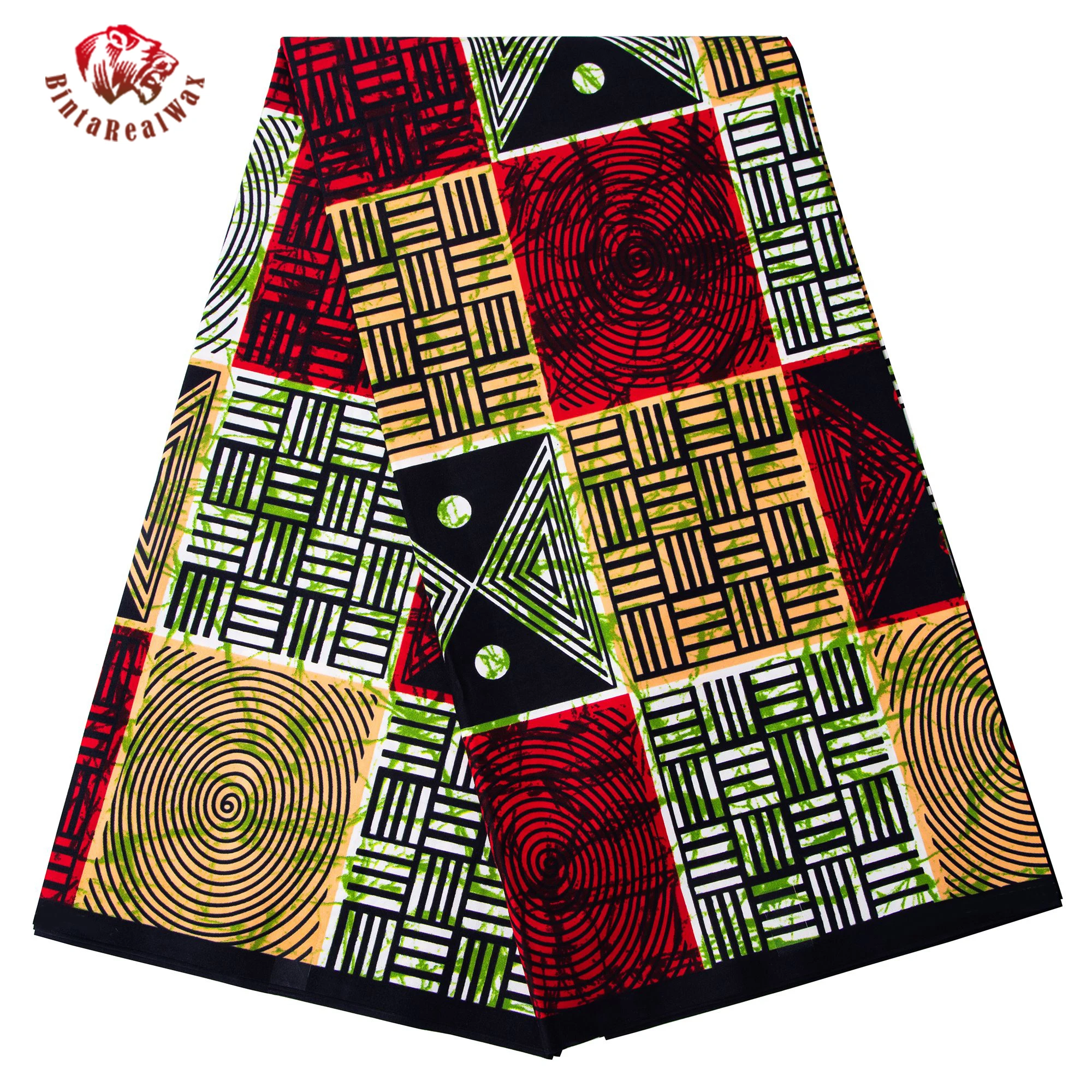 

African Polyester Wax Prints Fabric Square Pattern Sewing Dress African Fabric 3/6 Yards/lot Fabric for Party Dress FP6681
