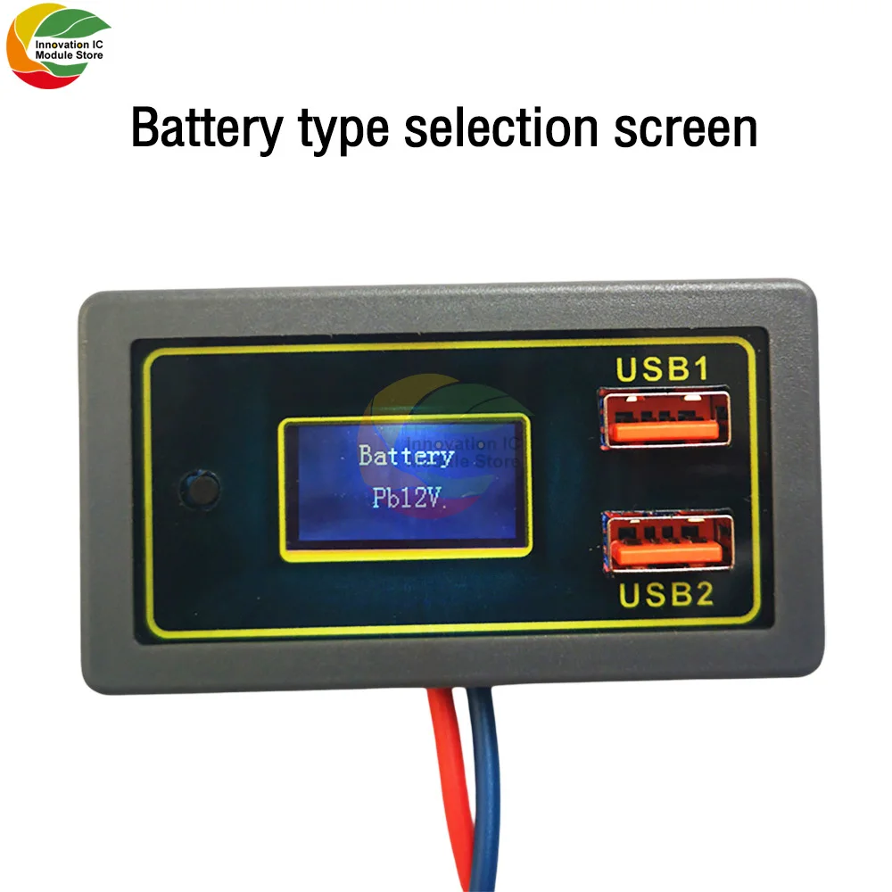 Battery Monitor Meter Capacity Tester DC 8-30V Battery Monitor Quick Changer Dual USB Output