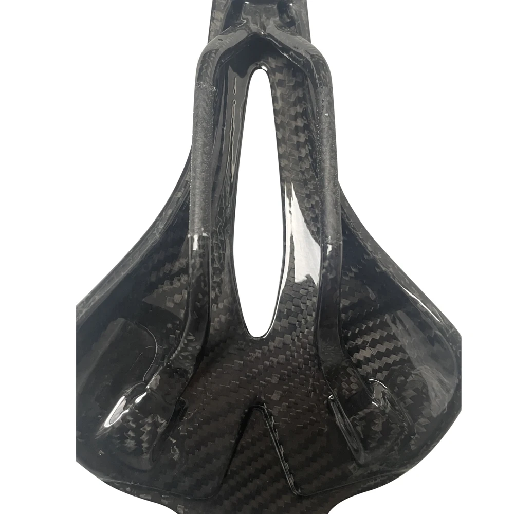 Vollcarbon-Fahrradsattel Ultraleichter Ovaler Carbon-Sattel mit Schienen Rennrad-Sitzkissen Fahrradteile – Detail 2