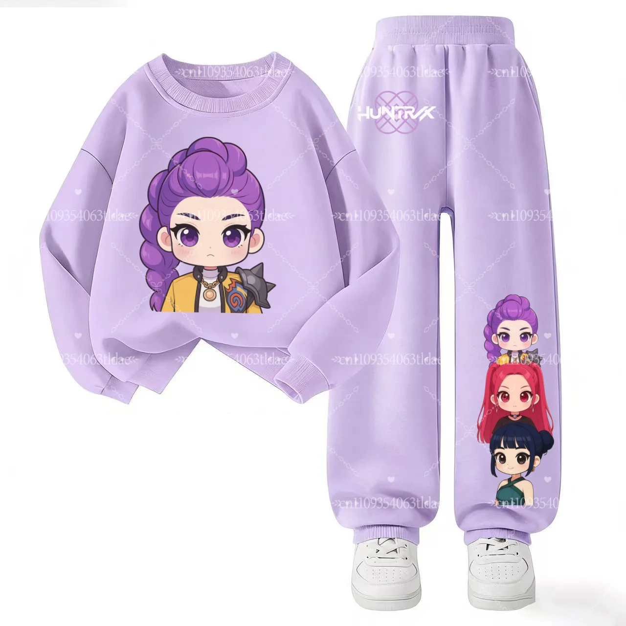 2026 New  Slayer Print Kids Sweatshirt Set 2Pcs Boys Girls Anime Casual Sportswear Children's Tracksui