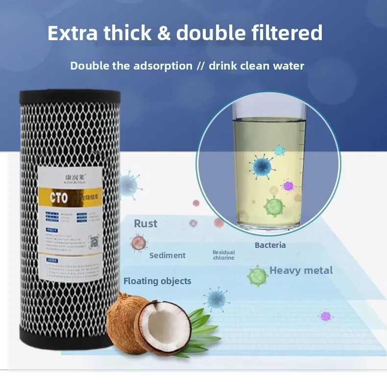 5 Micron CTO Carbon Block Filter 10x4.5 Big Blue 10 Inch Whole House Cartridge Chlorine