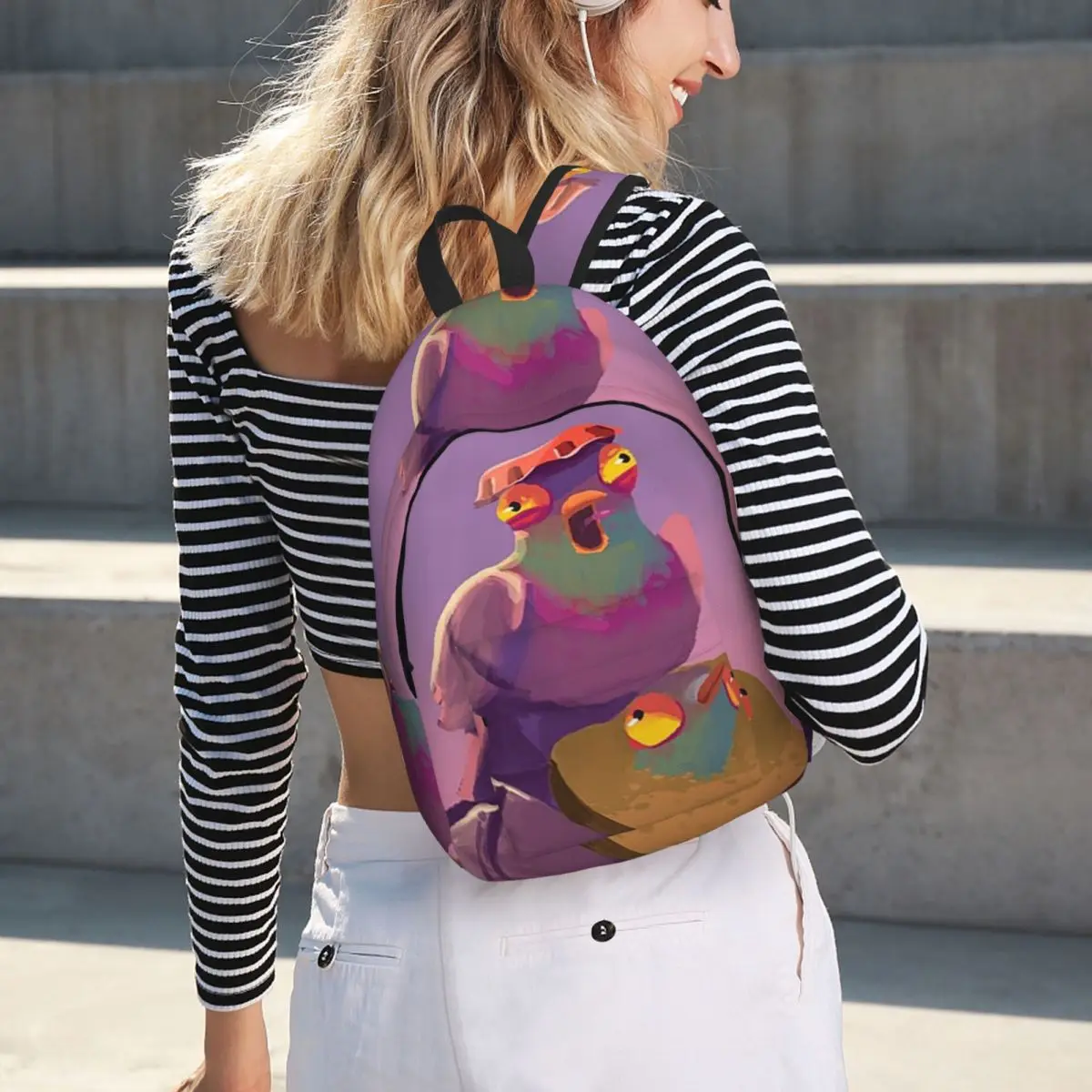 

Pigeon Toast Bread Day 3 Of Quarantine Mood Student Backpack School Bag Hiking Daypack for Men Women Bookbag Shoulder Bags